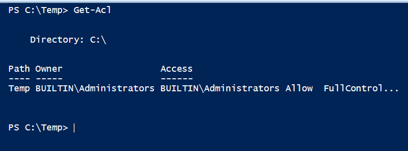 PowerShell Get-ACL permissions on Current folder