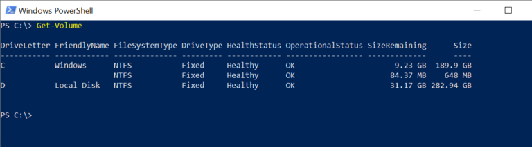 How to Get Free Disk Space in PowerShell? - ShellGeek