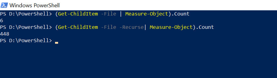 PowerShell Count files in folder