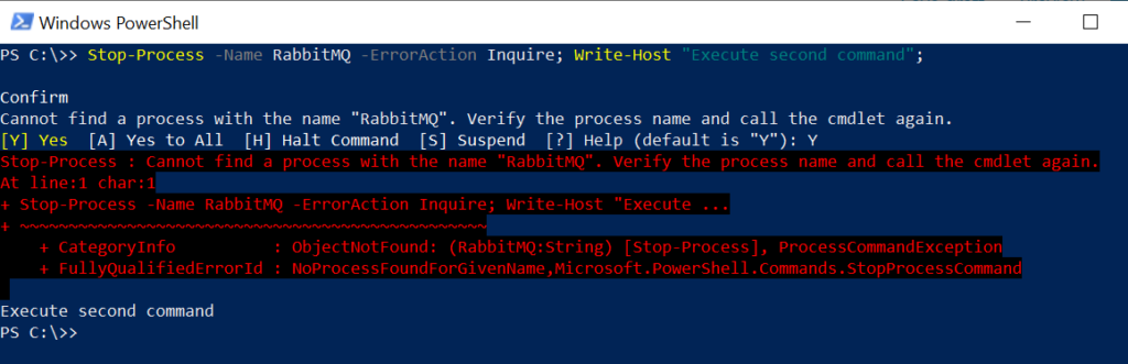 PowerShell -ErrorAction Parameter - Inquire