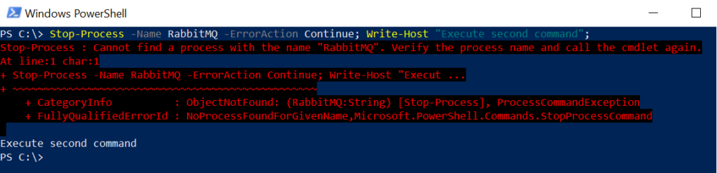 PowerShell -ErrorAction Parameter - Continue