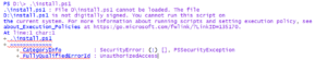 PowerShell script is not digitally signed - ShellGeek