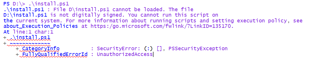 Expo.ps1 cannot be loaded because running scripts is disabled on