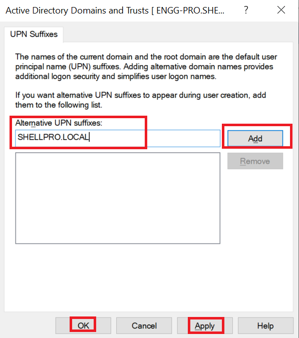 UPN Suffix in Active Directory using Domain & Trusts