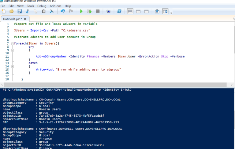 powershell check ad groups for user