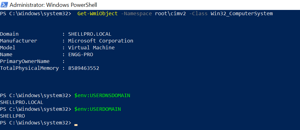 Get Domain Name Using PowerShell And CMD Appunti Dalla Rete