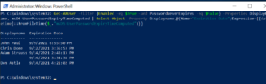 azure powershell get user password expiration date