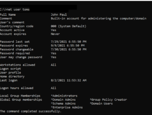 Net User Command in CMD - ShellGeek