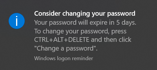 Notify User about Password Expire Days