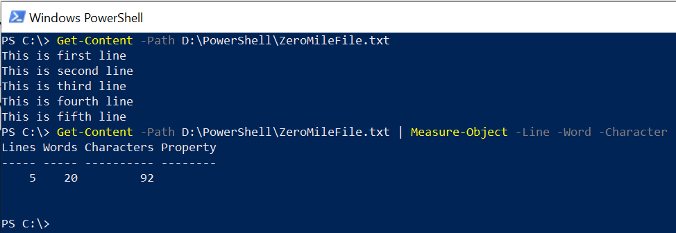 PowerShell Count Line in File