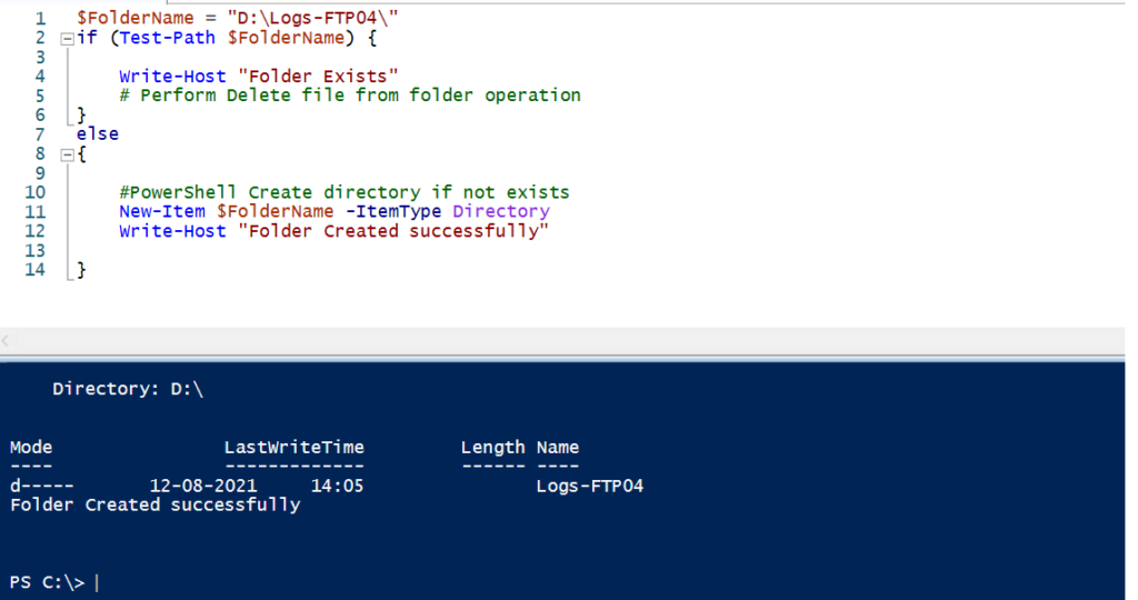 PowerShell create directory if not exists