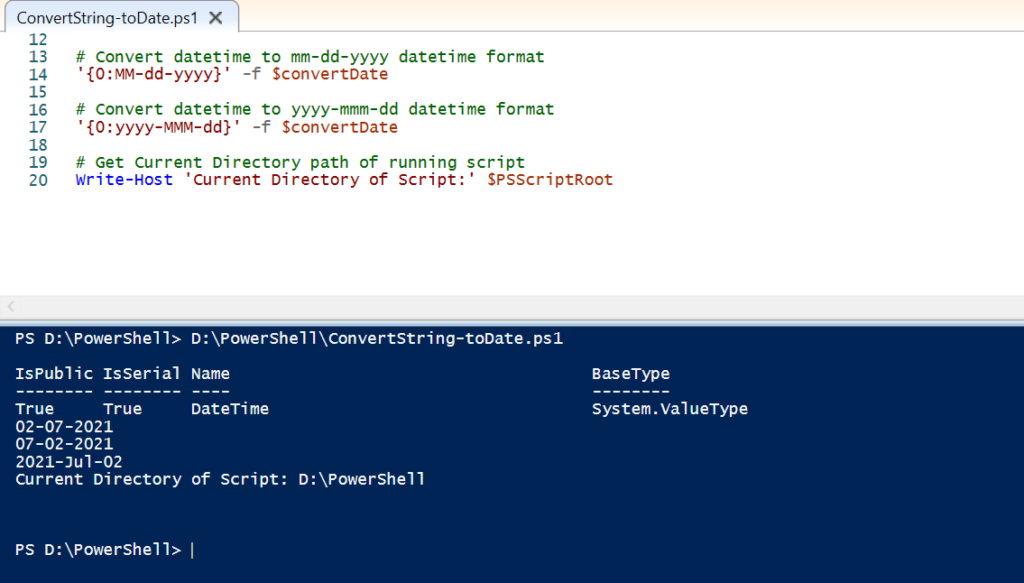 PowerShell Get Current Directory of Script File