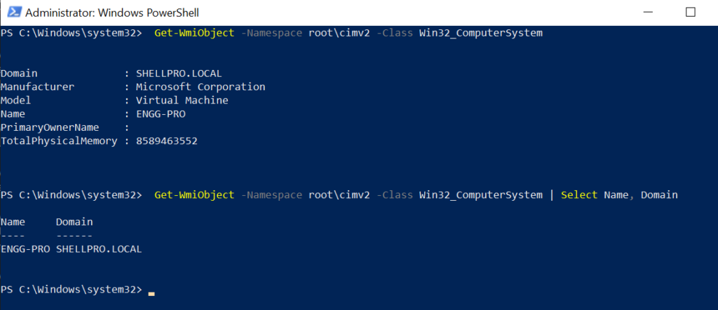 Get Domain Name Using PowerShell And CMD Appunti Dalla Rete