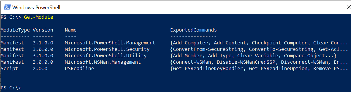 PowerShell List Installed Modules ShellGeek