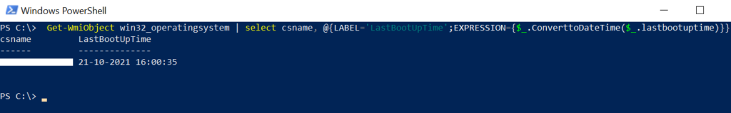 Get Last Boot Time Of Computer Using PowerShell ShellGeek