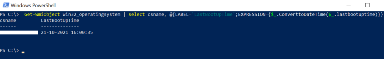 Get last boot time of computer using PowerShell - ShellGeek
