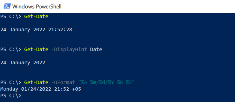 Powershell Get Date Get Current Date Time Shellgeek 6327