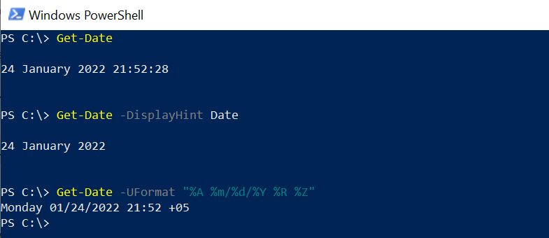 PowerShell Get Date Get Current Date Time ShellGeek