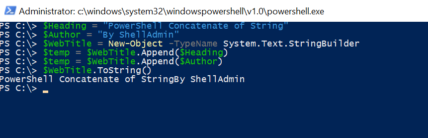 PowerShell Append to String