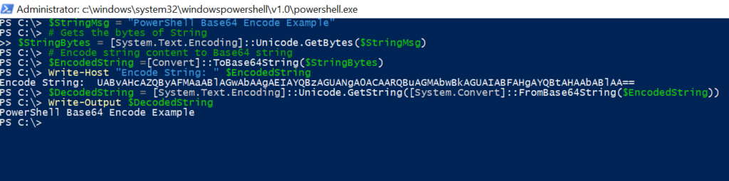 PowerShell base64 encode
