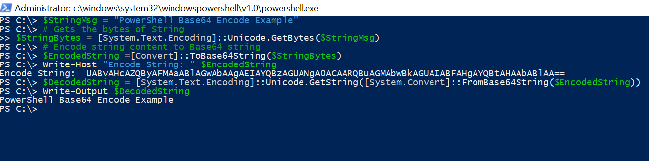 PowerShell Base64 Encoding ShellGeek