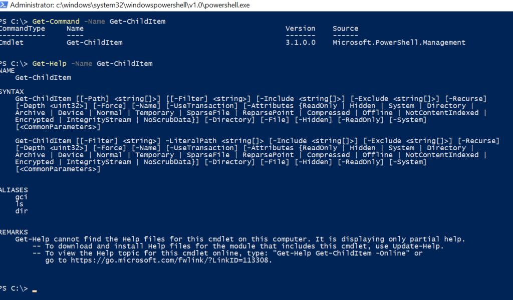 PowerShell gci - Get-ChildItem