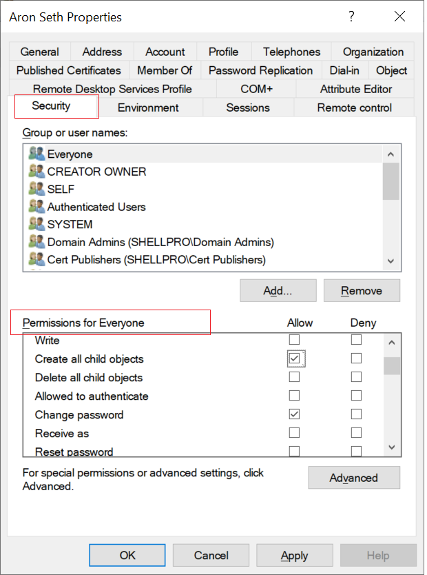 Active Directory User Permissions