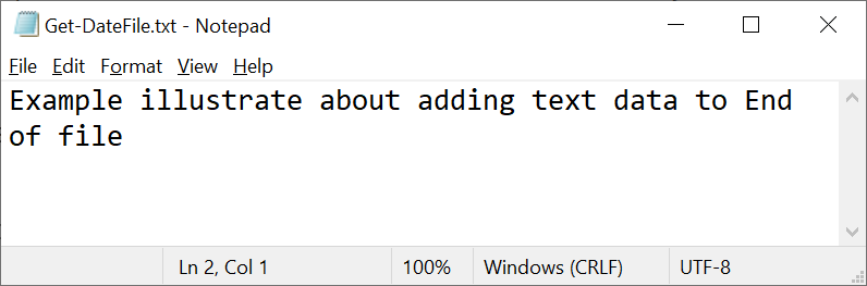 Append text to file using PowerShell