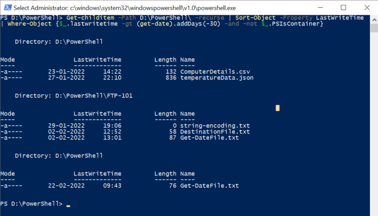 Find File Recursively Powershell