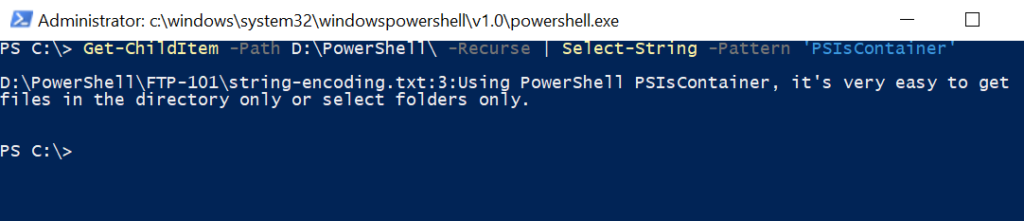 PowerShell search string in the file