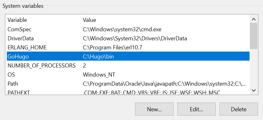 Set environment variable for machine