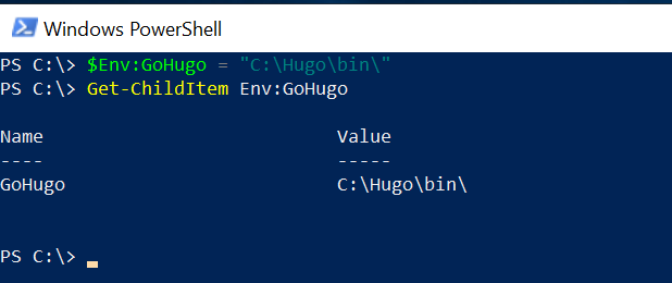 PowerShell set environment variable for session
