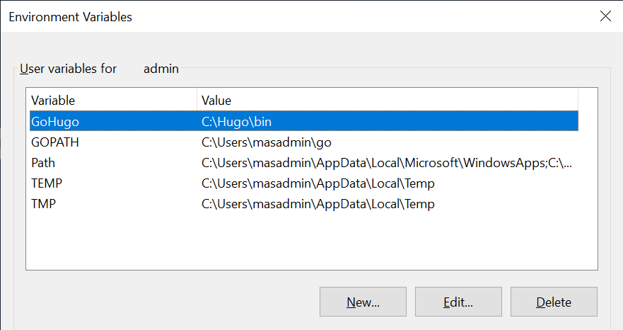 Set an environment variable for the user