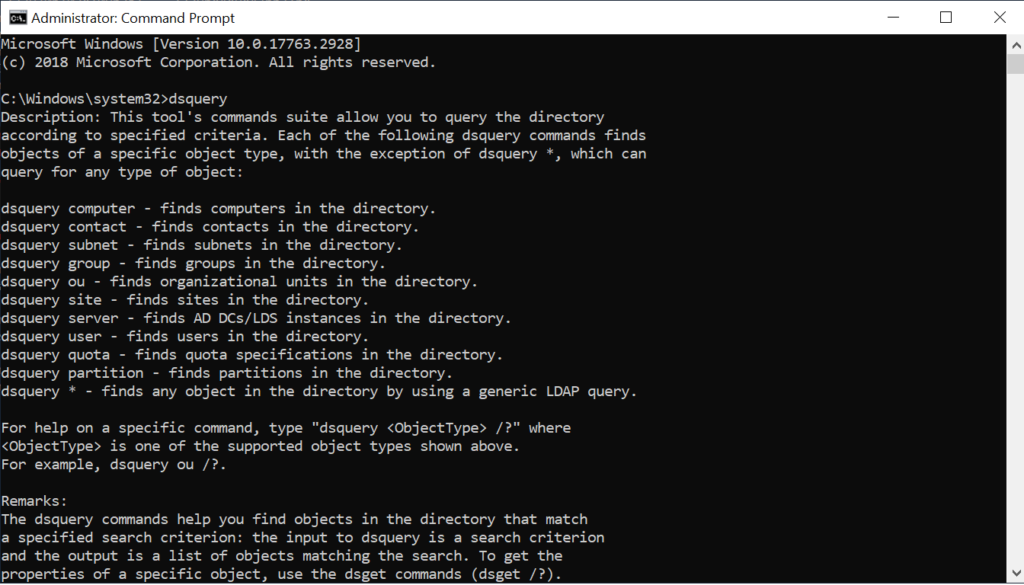 dsquery command