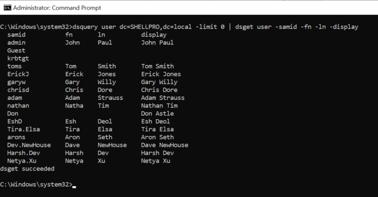 Dsquery - List all Users - ShellGeek