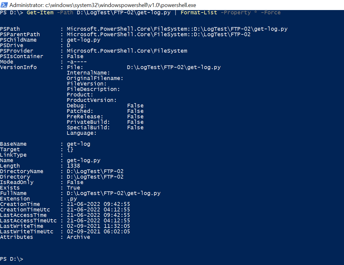 PowerShell File Attributes - Get File Attributes - ShellGeek