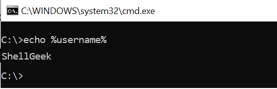 CMD - Get Username in Windows 10