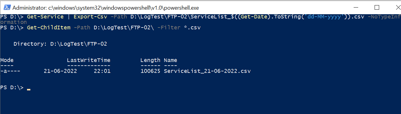 powershell add date to file name