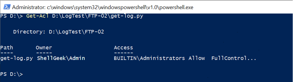 PowerShell get file owner