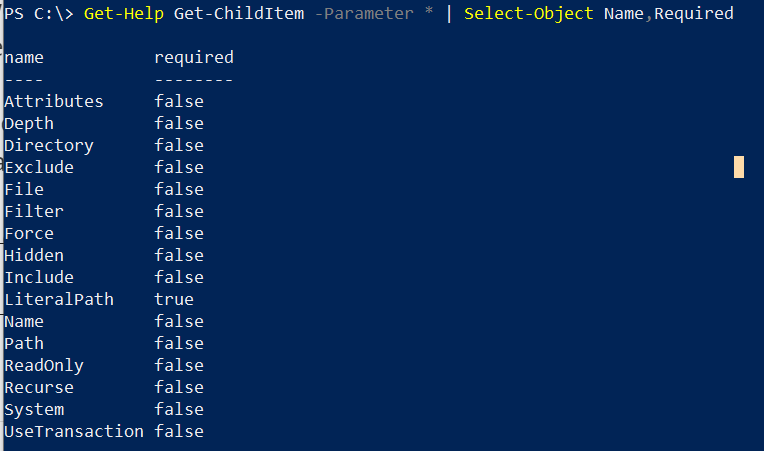 PowerShell List all available parameters for cmdlet