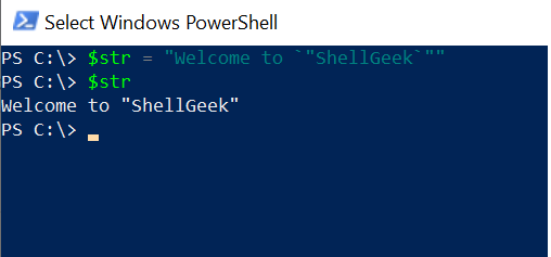 PowerShell Escape Double Quotes in String