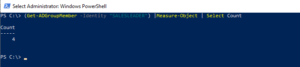powershell count member of ad group