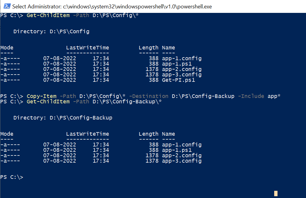 PowerShell Copy File using Filter