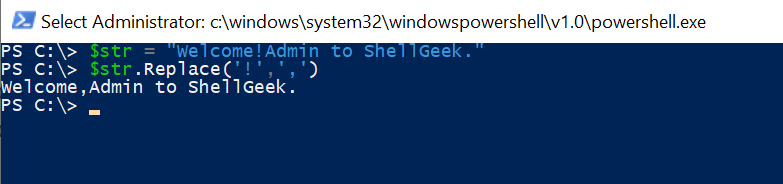 PowerShell replace character