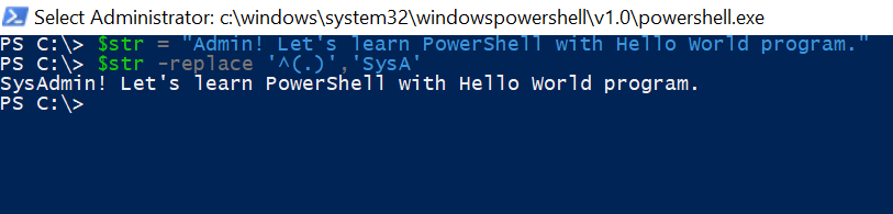 Powershell Replace First Character In String