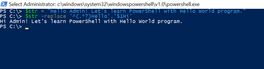 PowerShell Replace First Occurrence of String
