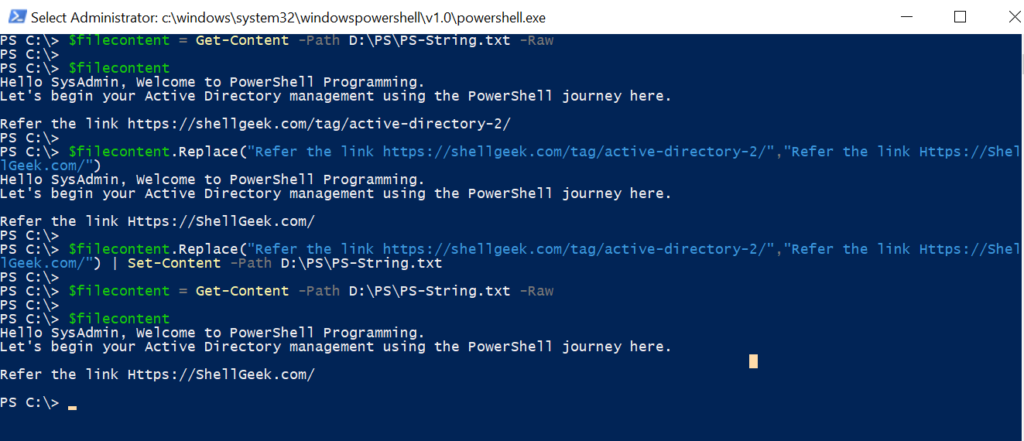 PowerShell Replace line in File