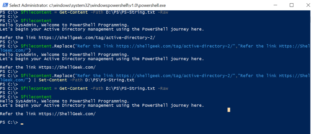 PowerShell Replace Line In File ShellGeek