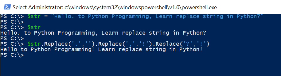 PowerShell replace multiple characters