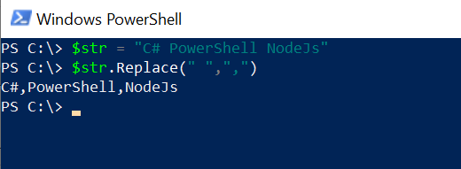 PowerShell Replace Space with Comma